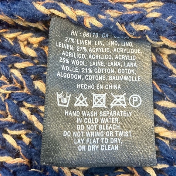 Anthropologie SPARROW Marled Peat Cardigan Open Front SIZE S Linen Blend Fringe. - Picture 5 of 13